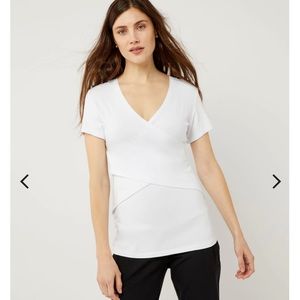 EUC Medium nursing breastfeeding maternity white tee RIPE